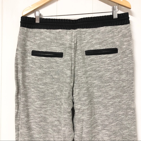 Vero Moda Grey Heather Sweatpants w Faux Leather - Picture 6 of 7